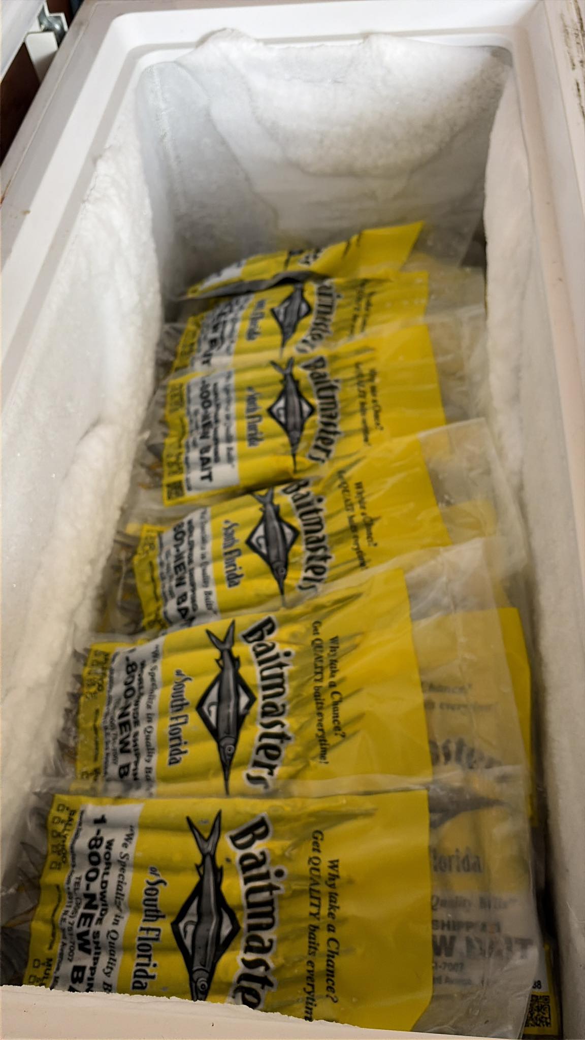 Bags of ballyhoo for offshore trolling bait.