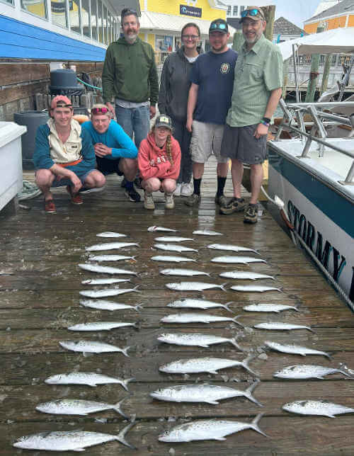 Stormy Petrel group with big catch of spanish mackerel..