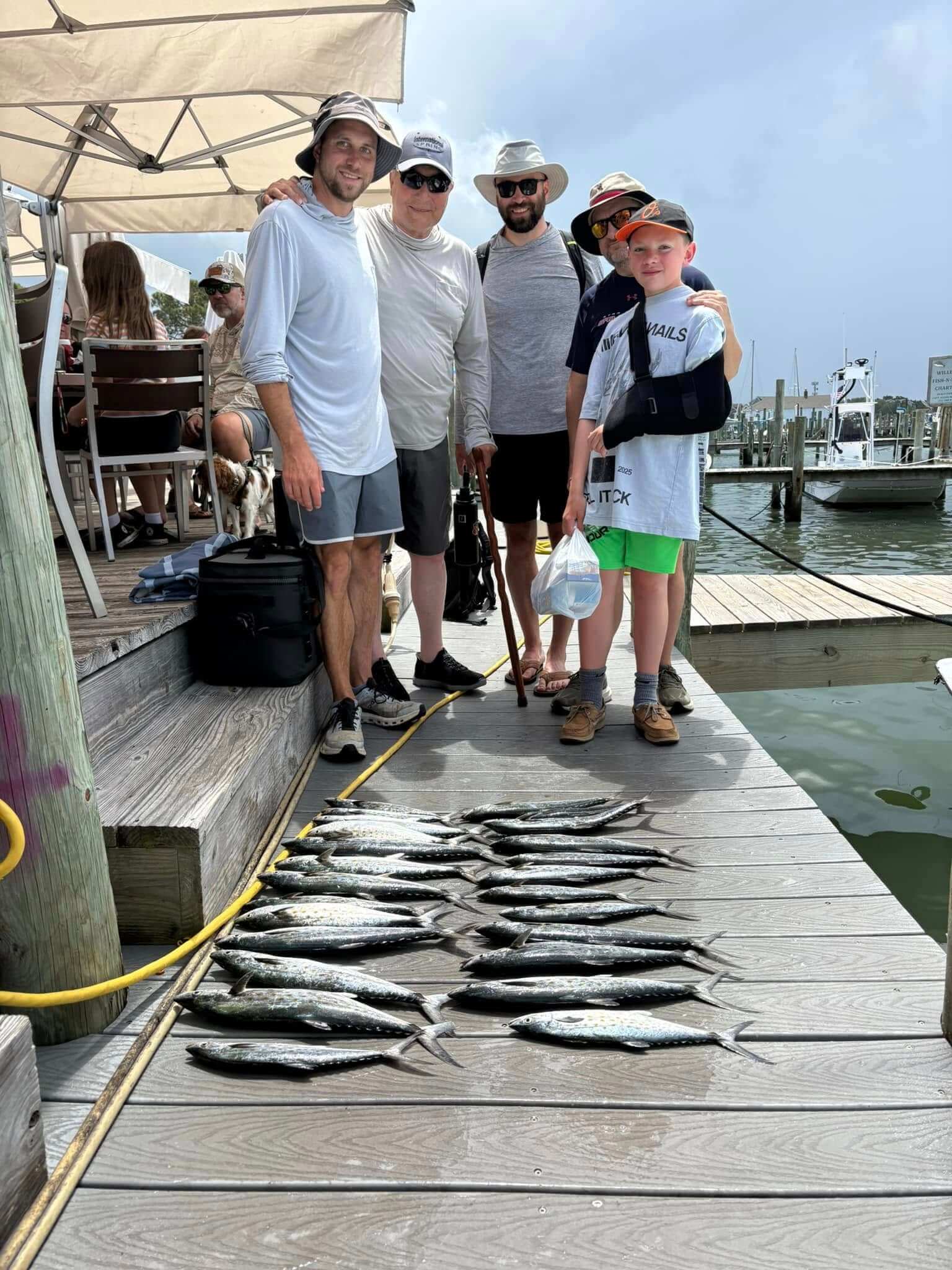 Charter group with good spanish mackerel catch.