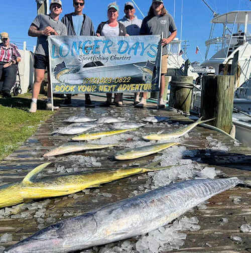 Longer Days Charters daily offshore fish catches off Cape Hatteras.